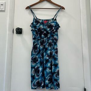 Elle Womens Black Blue Strappy Sun Dress Sz XS